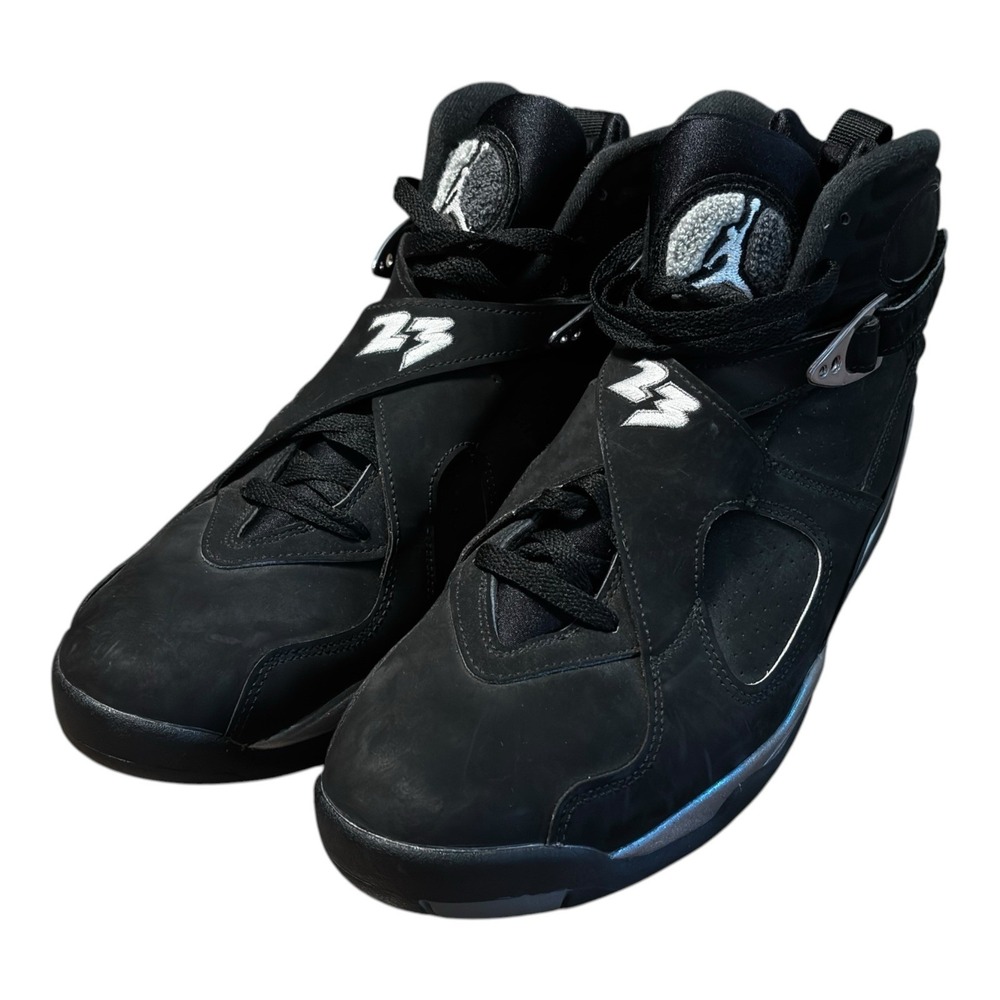 Air Jordan 8 Retro Chrome 2015 Size 12 Pre-Owned 305381-003 Black Grey